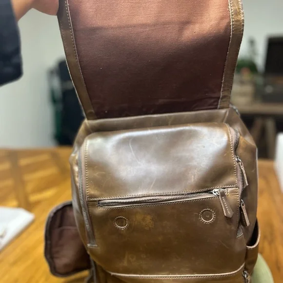 Brown Leather Backpack - Picture 5 of 16